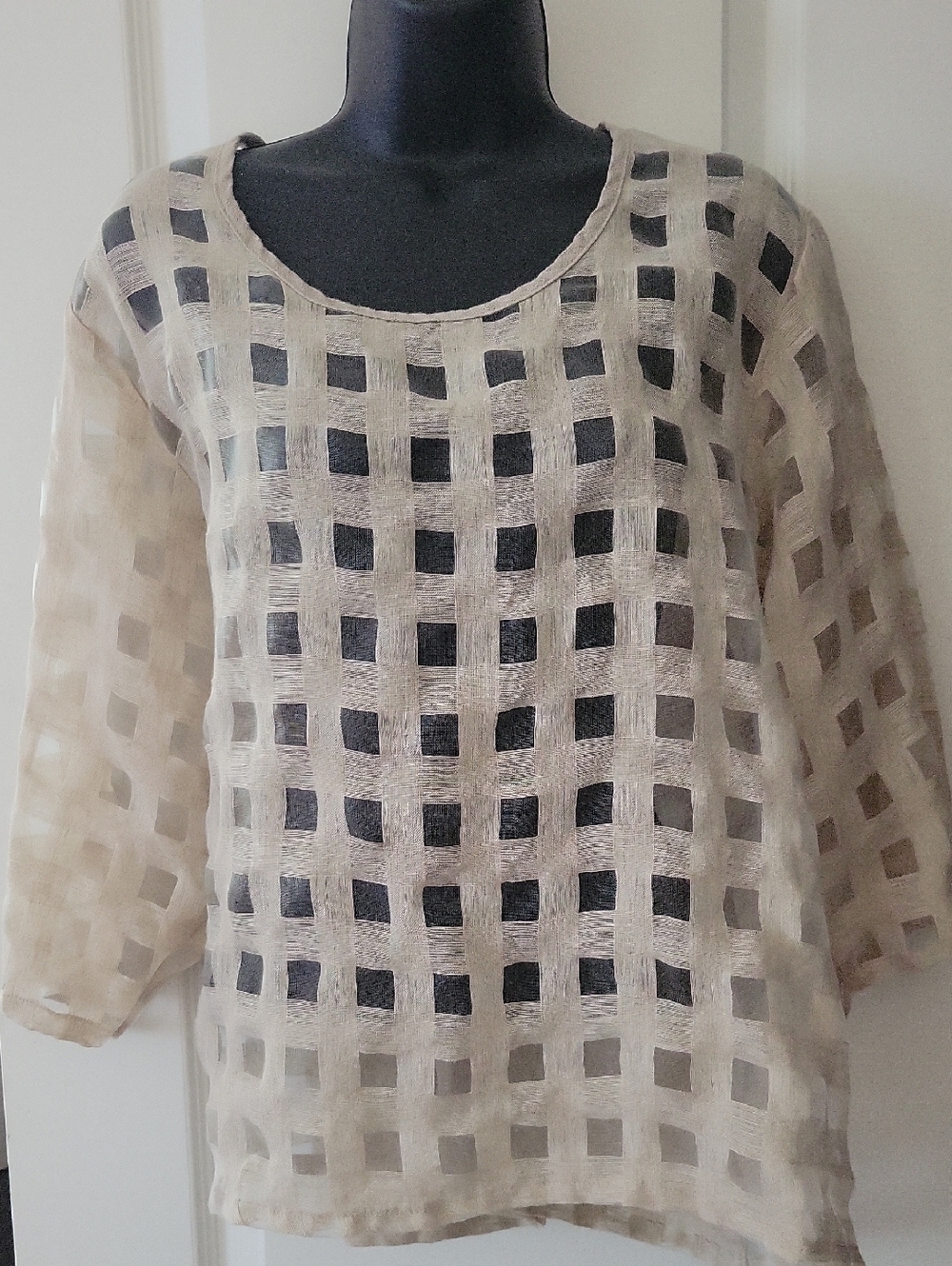 Light Cream Sheer Woven LIZ & JANE  Top